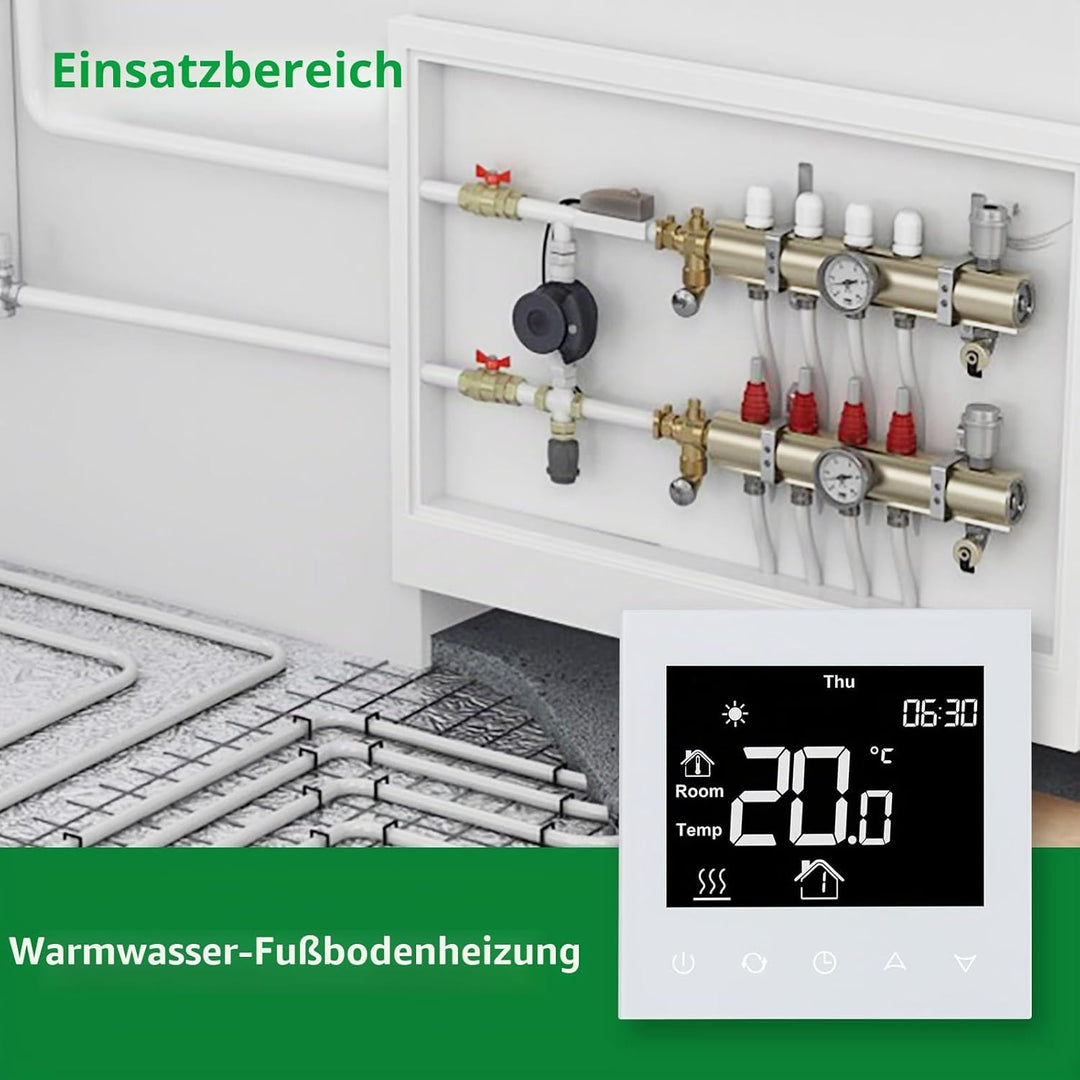 Wengart Raumthermostat Thermostat programmierbar WG505,Unterputz für Gas/Wasser Kessel Fussbodenheiz