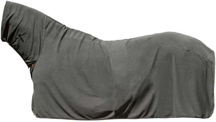 HKM 44209171.0018 Abschwitzdecke Mr. Feel Warm mit Halsteil, schwarz/Silber 115, 115