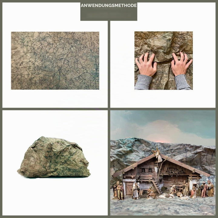 Gesar 2 Bögen 100 x 70 cm Felsenpapier für Weihnachtskrippe, hohe Qualität von Papier, Krippe oder E