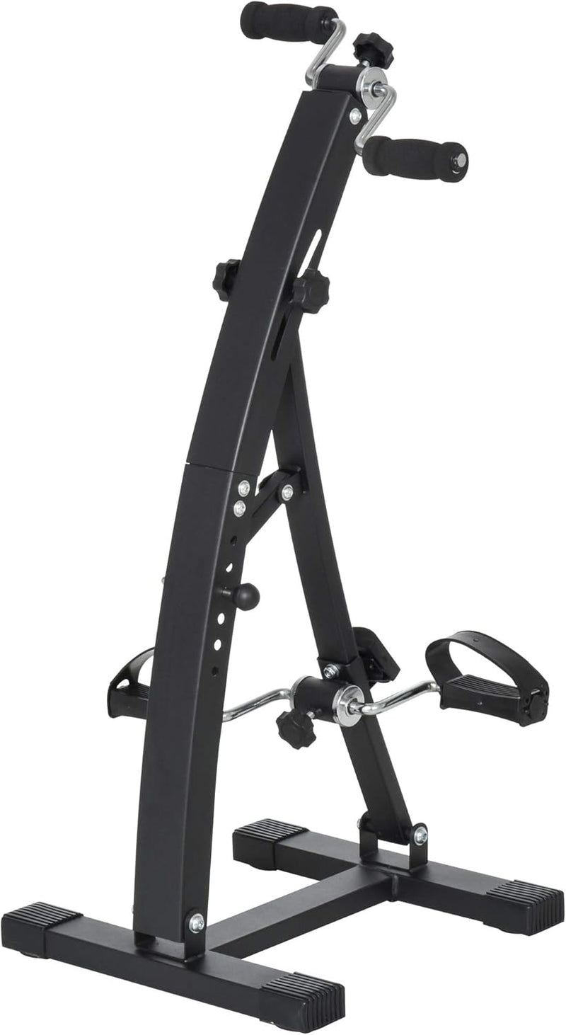 HOMCOM Heimtrainer Bewegungstrainer Pedaltrainer für Senioren Stahl Schwarz/Weiss 41 x 42,5 x