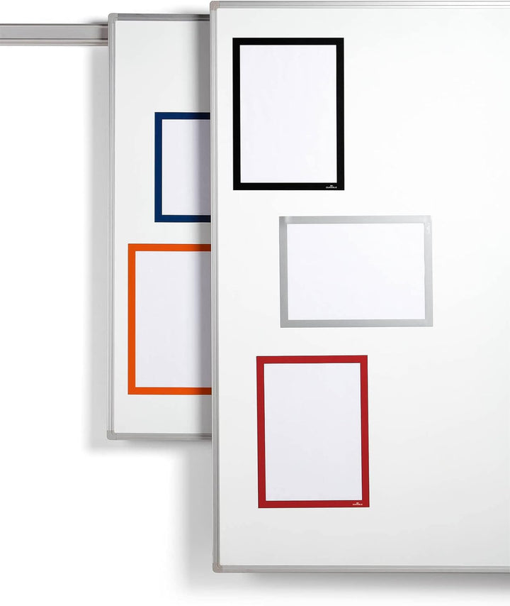 Durable Info-Rahmen Duraframe Magnetic (A4, Magnetrahmen für metallische Oberflächen) 5 Stück, rot,