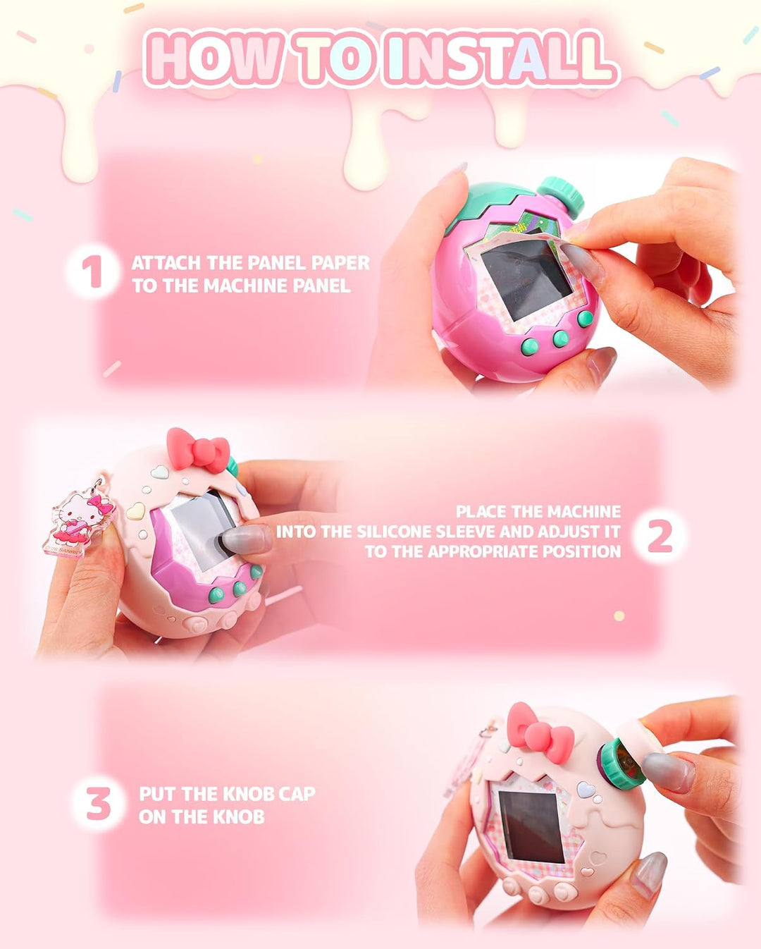 Kuitmor Sweetheart Chocolate Silikonhülle kompatibel mit Tamagotchi Paradise, weiche Schutzhülle mit