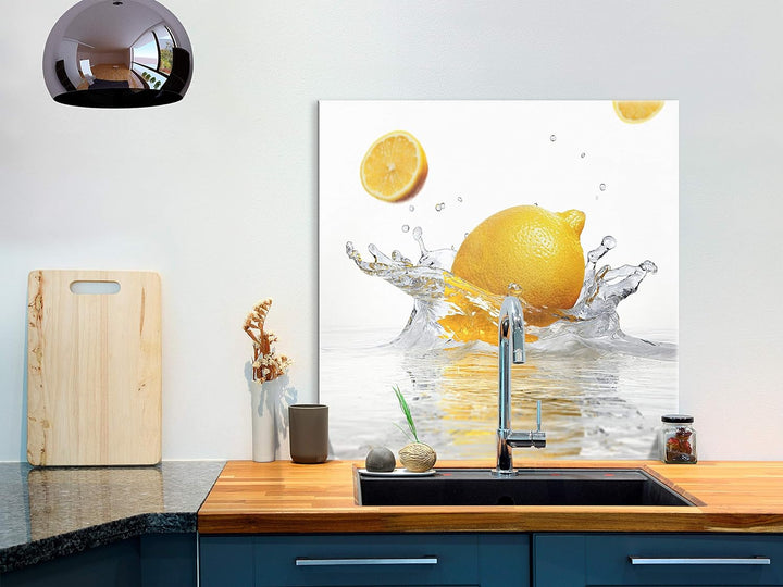 murando Spritzschutz Glas für Küche 60x60 cm Küchenrückwand Küchenspritzschutz Fliesenschutz Glasbil