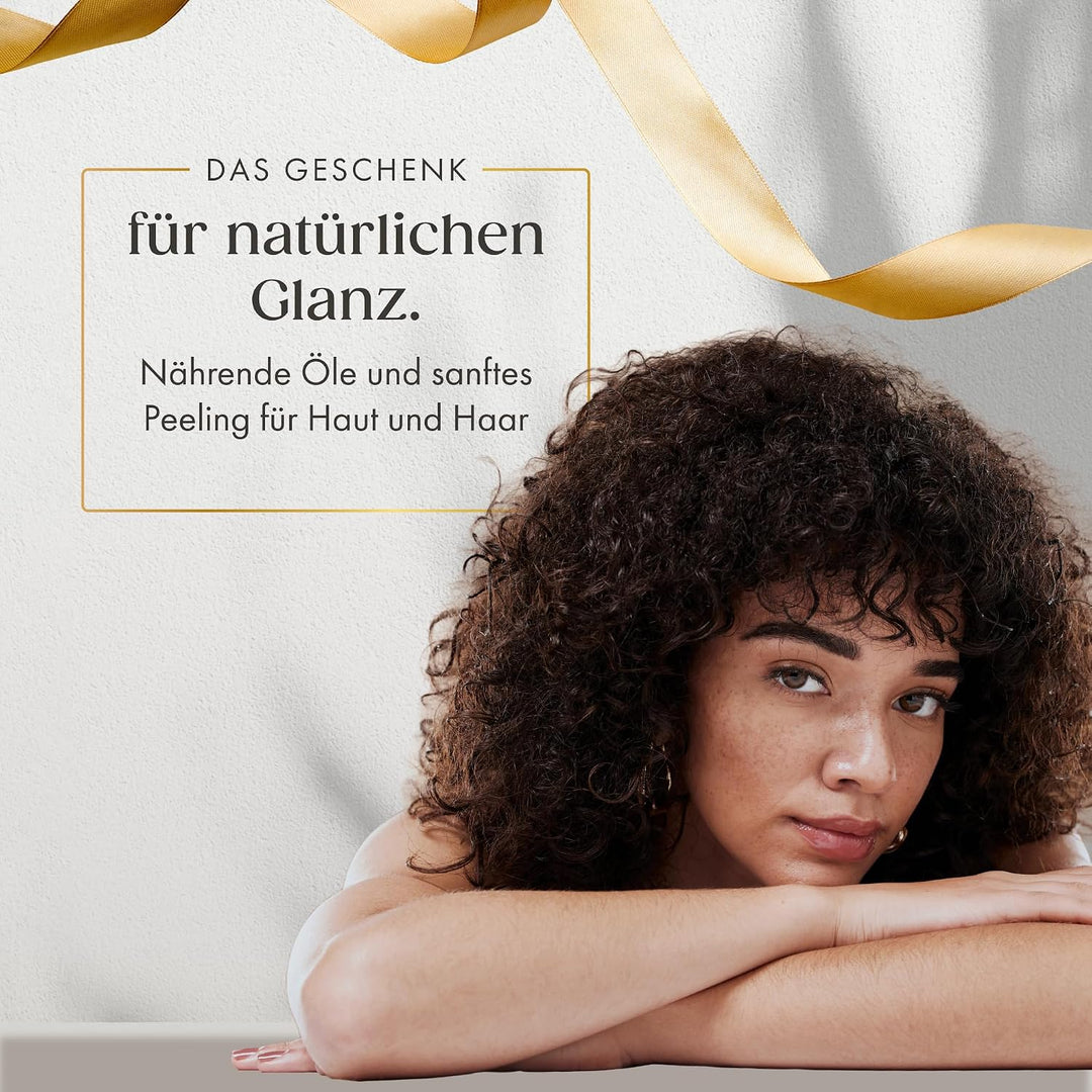 Weihnachtsgeschenke für Frauen - Verwöhnendes Geschenkset Frauen mit BIO Arganöl + Rizinusöl + Mande
