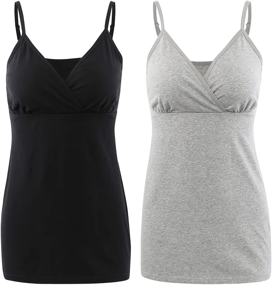 COLOMI Still-Tanktops für Mutterschaft Unterhemden für Schwangere BH zum Stillen Basic Camisole M Bl
