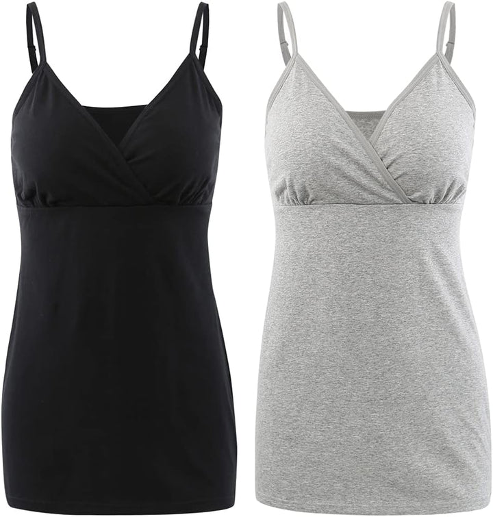COLOMI Still-Tanktops für Mutterschaft Unterhemden für Schwangere BH zum Stillen Basic Camisole M Bl