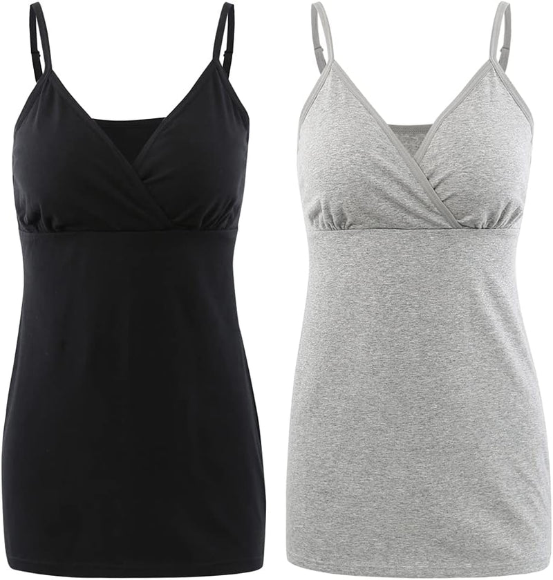 COLOMI Still-Tanktops für Mutterschaft Unterhemden für Schwangere BH zum Stillen Basic Camisole M Bl