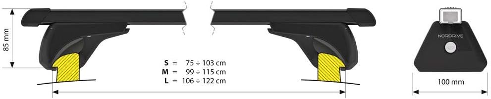 NORDRIVE N15051 Paar Dachträger aus Stahl, 127 cm