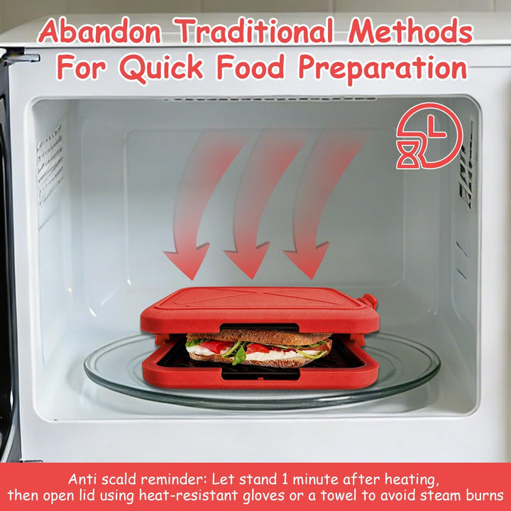 Sandwichmaker Mikrowelle, Mini Sandwichmaker für Mikrowelle und Backofen, Mikrowellen Sandwichtoaste