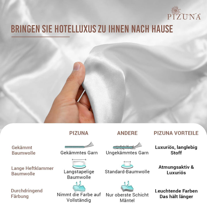 Pizuna 400 Fadenzahl aus Baumwolle bettbezug 155x220 Weiss, 100% Langstaple Baumwolle bettwäsche und