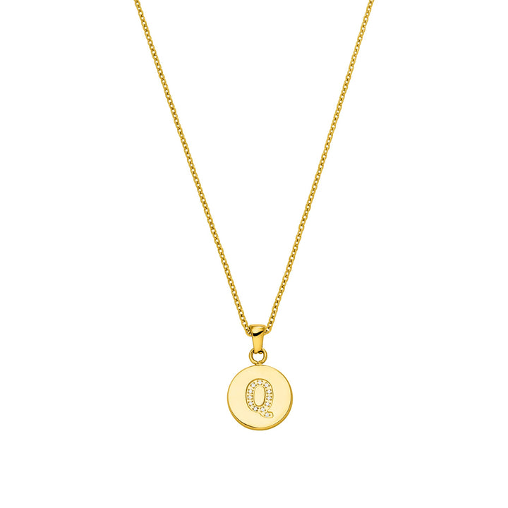 PURELEI® Buchstabe Coin Kette (Gold, Silber), Damen Halskette Initiale aus langlebigem Edelstahl mit