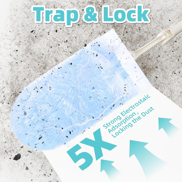 40 Stück Staubmagnet Kompatibel mit Swiffer Staubmagnet Nachfüllpack, 360° Staubwedel für Swiffer Du