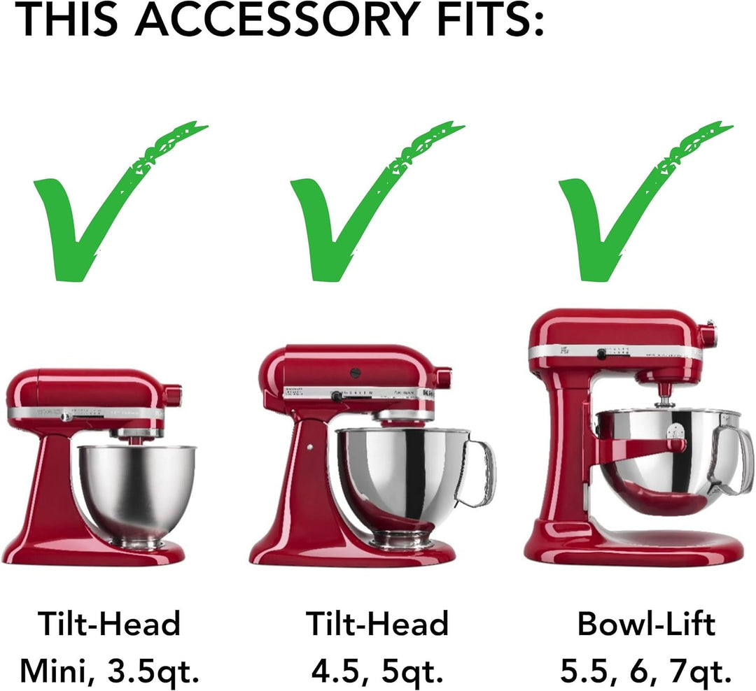 KitchenAid KSMPEXTA Nudelpresse-Aufsatz, Edelstahl, Weiss/opulenter Garten, Nudelpresse-Aufsatz