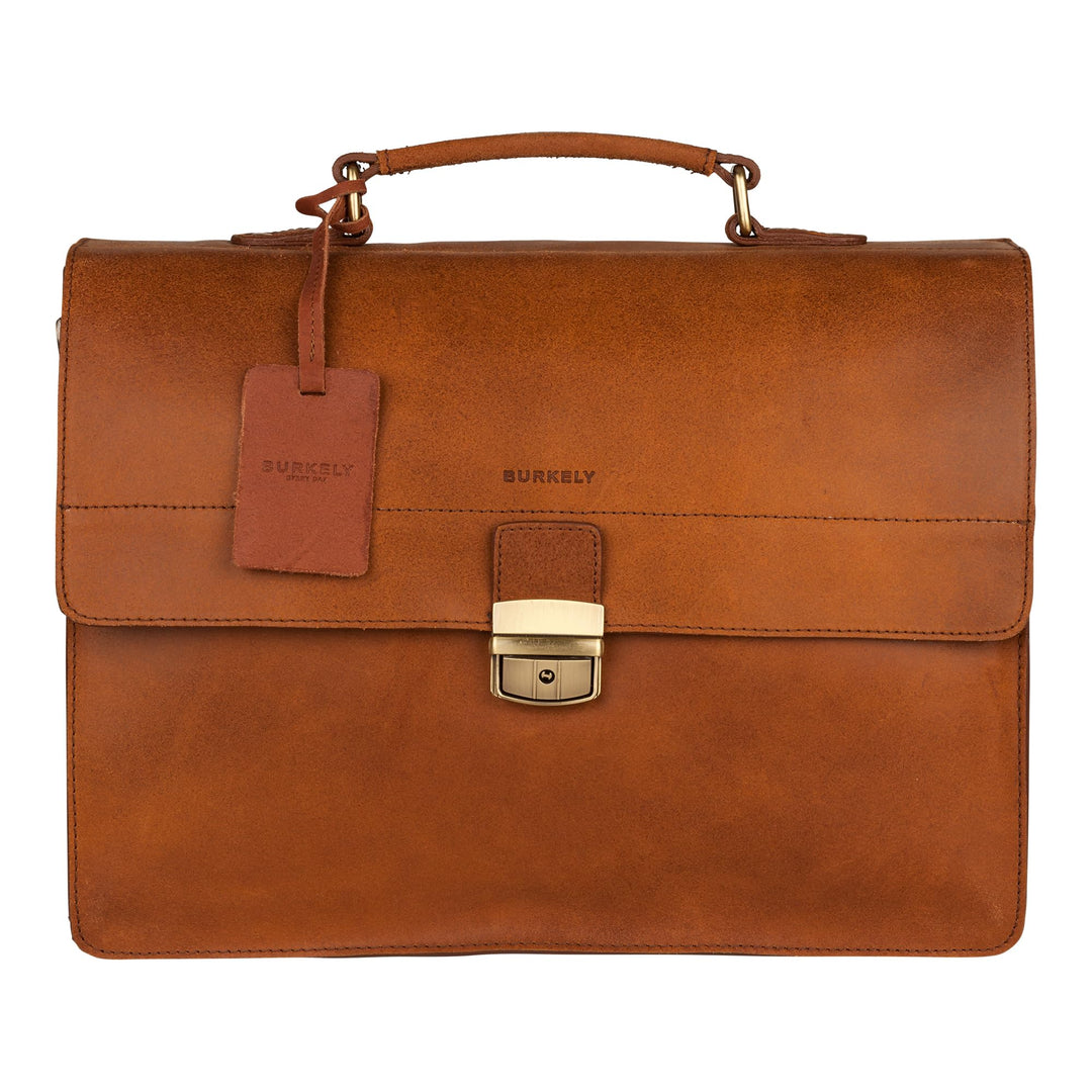Burkely Fundamentals Vintage Dean Briefcase 3-Comp – Hunter Leder Laptoptasche – Klassische Aktentas