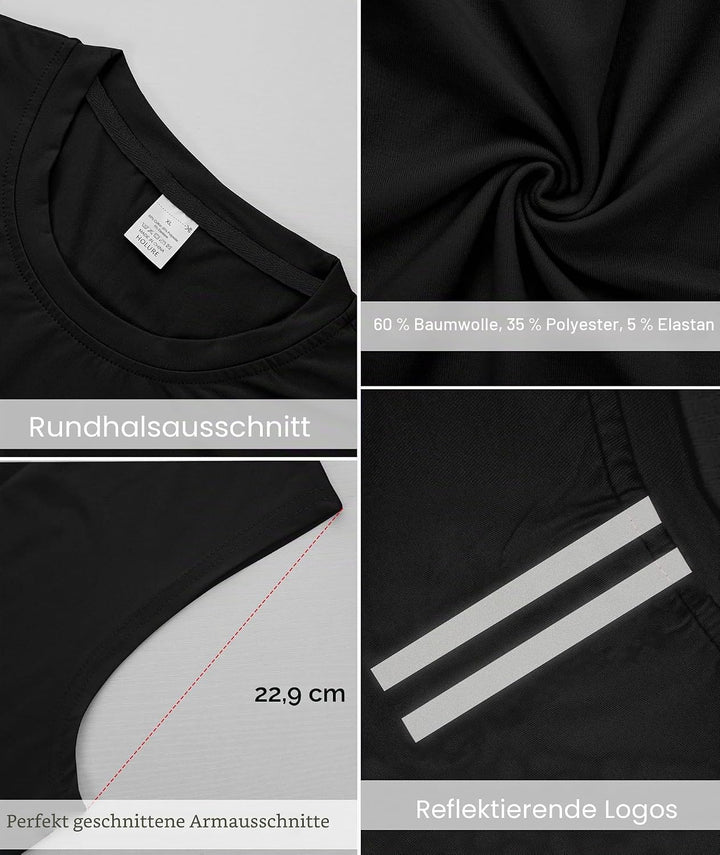 1, 3 or 5er Pack Mens Cotton Gym Tank Tops Workout ärmellose Shirts Athletic Muscle Tank Training Bo