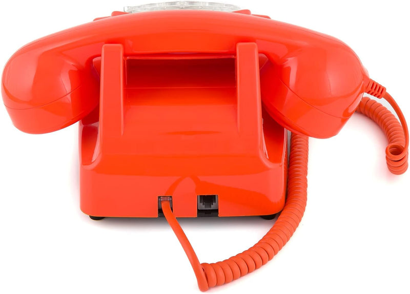 GPO 746ROTARYORA Retro Telefon mit Wählscheibe im 70er Jahre Design Orange, Orange