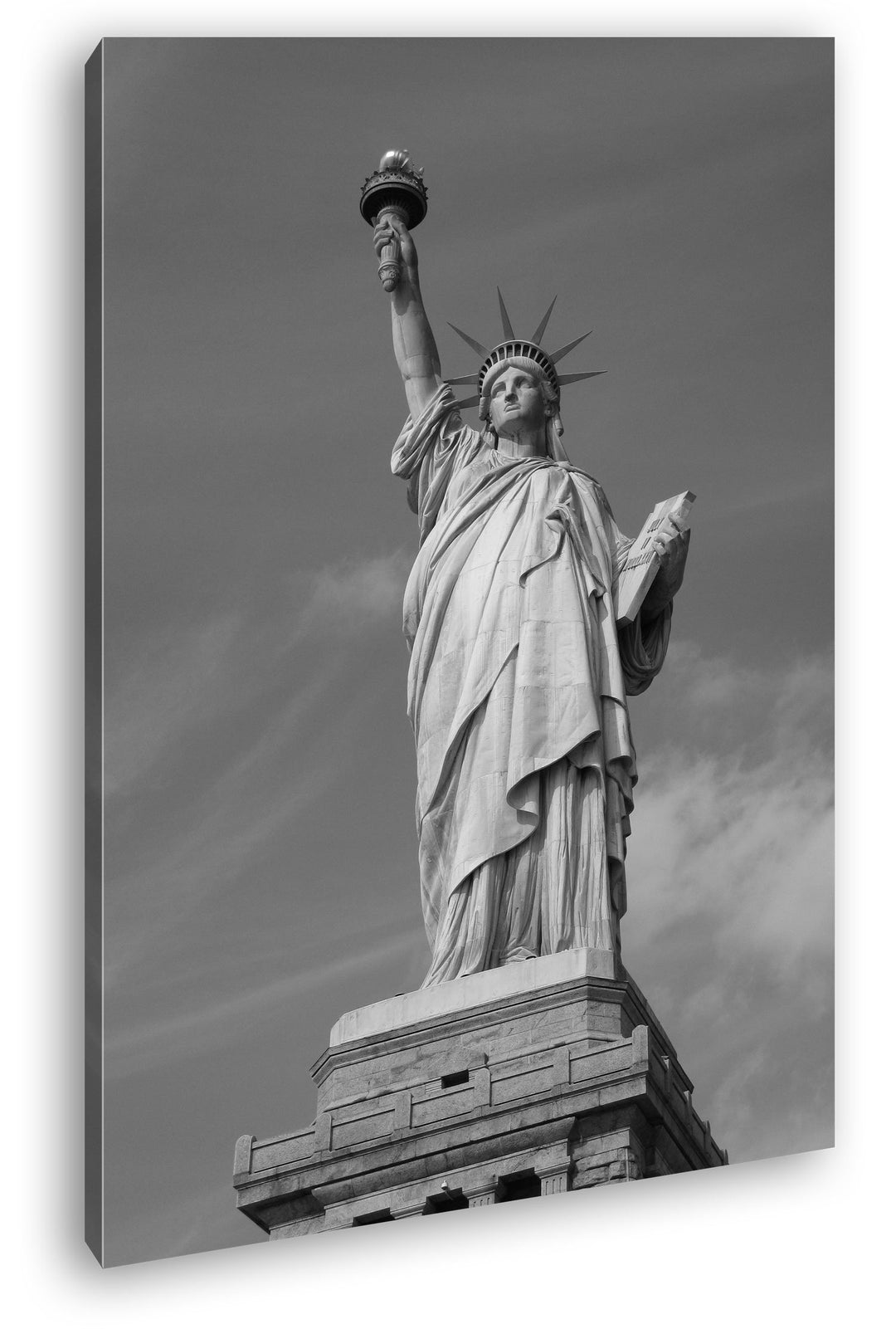 deyoli Die gigantische Freiheitsstatue Effekt: Schwarz/Weiss im Format: 100x70 als Leinwandbild, Mot