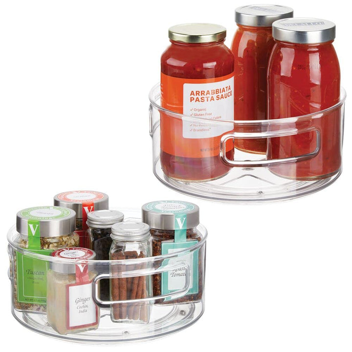 mDesign 2er-Set drehbares Kosmetiktablett – stilvolle Ablagefläche für Lotion, Kosmetik und Medikame