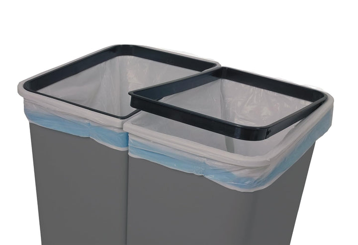 Alpfa Müllbehälter 2 x 25 L Duo Bin Mülleimer GRAU