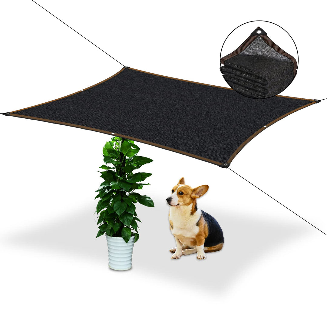 Sonnensegel - 5x5m Fest mit öSe 70% Sonnenschutz Schwarz Markise Stoff Garten TerrassenüBerdachung T