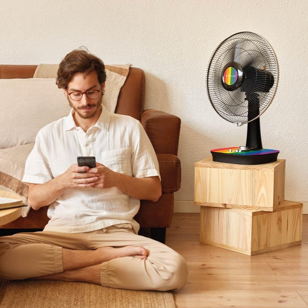 Newlux - Desk W500 Tischventilator mit 5 Flügeln (Ø 40 cm), 3 Geschwindigkeiten, Oszillation 90 Grad