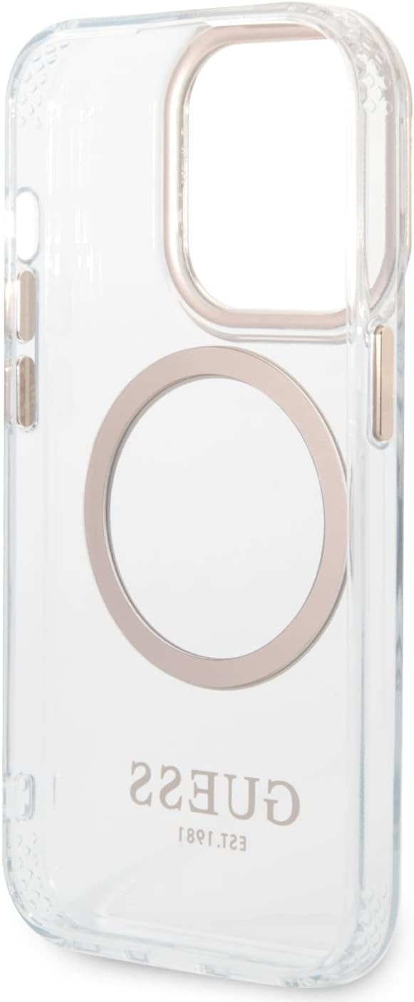 Guess GUHMP14XHTRMD Hülle für iPhone 14 Pro Max 6,7" Gold/Gold Hard case Metal Outline