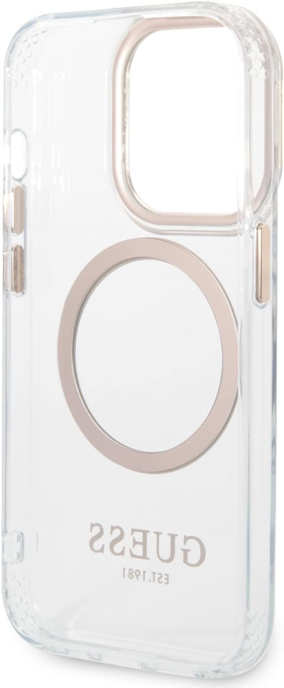 Guess GUHMP14LHTRMD Hülle für iPhone 14 Pro 6,1" Gold/Gold Hard case Metal Outline