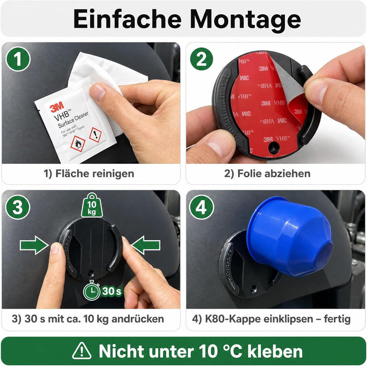 FRUMACO K80 Clip-Halterung für Schutzkappe Anhängerkupplung, Aufbewahrungshalter für 80 mm Kugelkopf