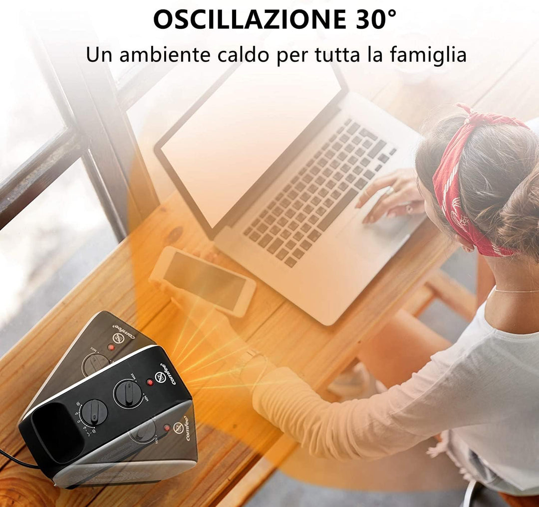 Midea Nty15-19Cae Heizlüfter, geringer Verbrauch, PTC, Keramik, tragbar, 1500 W, energieeffizient mi
