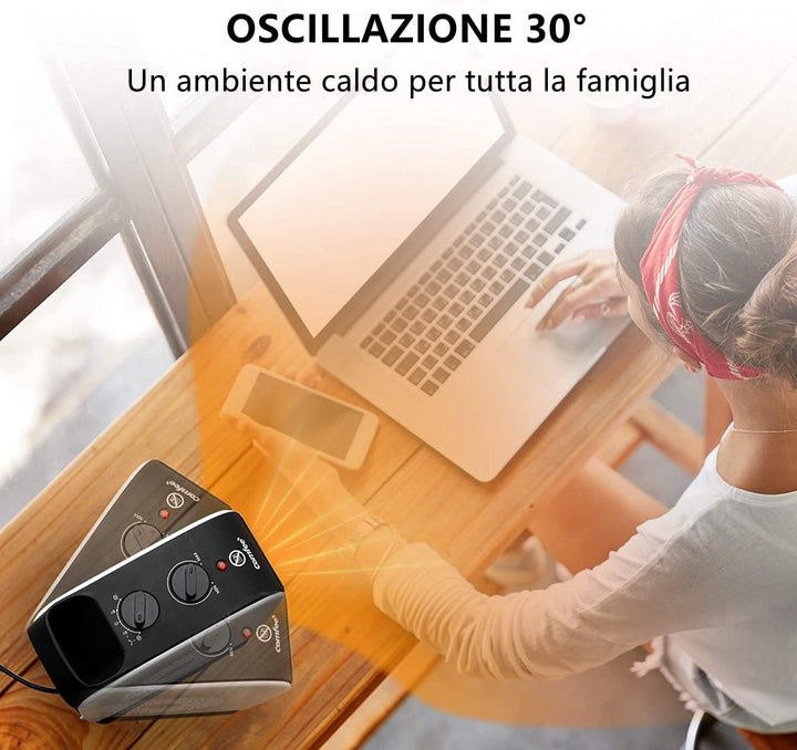 Midea Nty15-19Cae Heizlüfter, geringer Verbrauch, PTC, Keramik, tragbar, 1500 W, energieeffizient mi