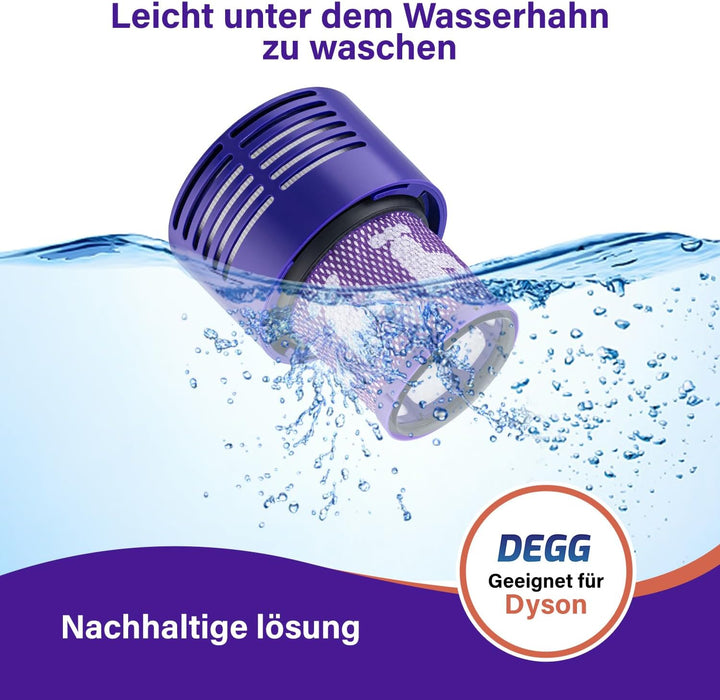 DEGG Hepa Filter - Kompatibel mit Dyson V10 - Waschbares Staubsaugerfilter - Ersatzfilter - Perfekte