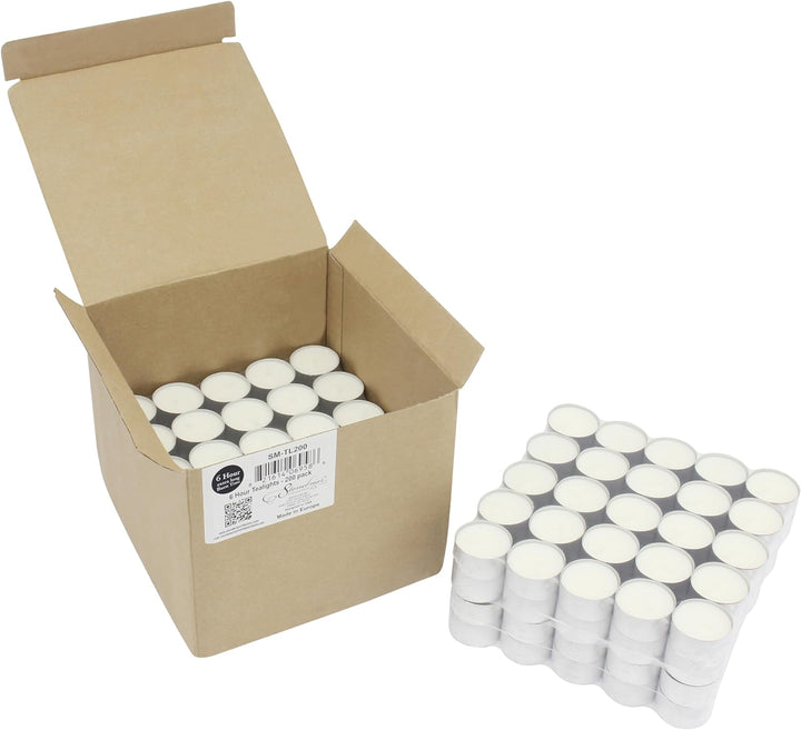 Stonebriar dtl-100–8 Lange Brenndauer Teelicht Kerzen – 8 Stunden – Weiss – Ohne Duft – 100 Pack, we