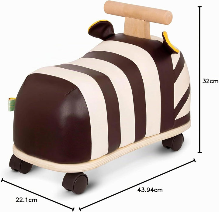 B. toys Rutschauto aus Holz – Rutscher Zebra auf Rollen für Kinder und Babys, Kinderfahrzeug, Rutsch
