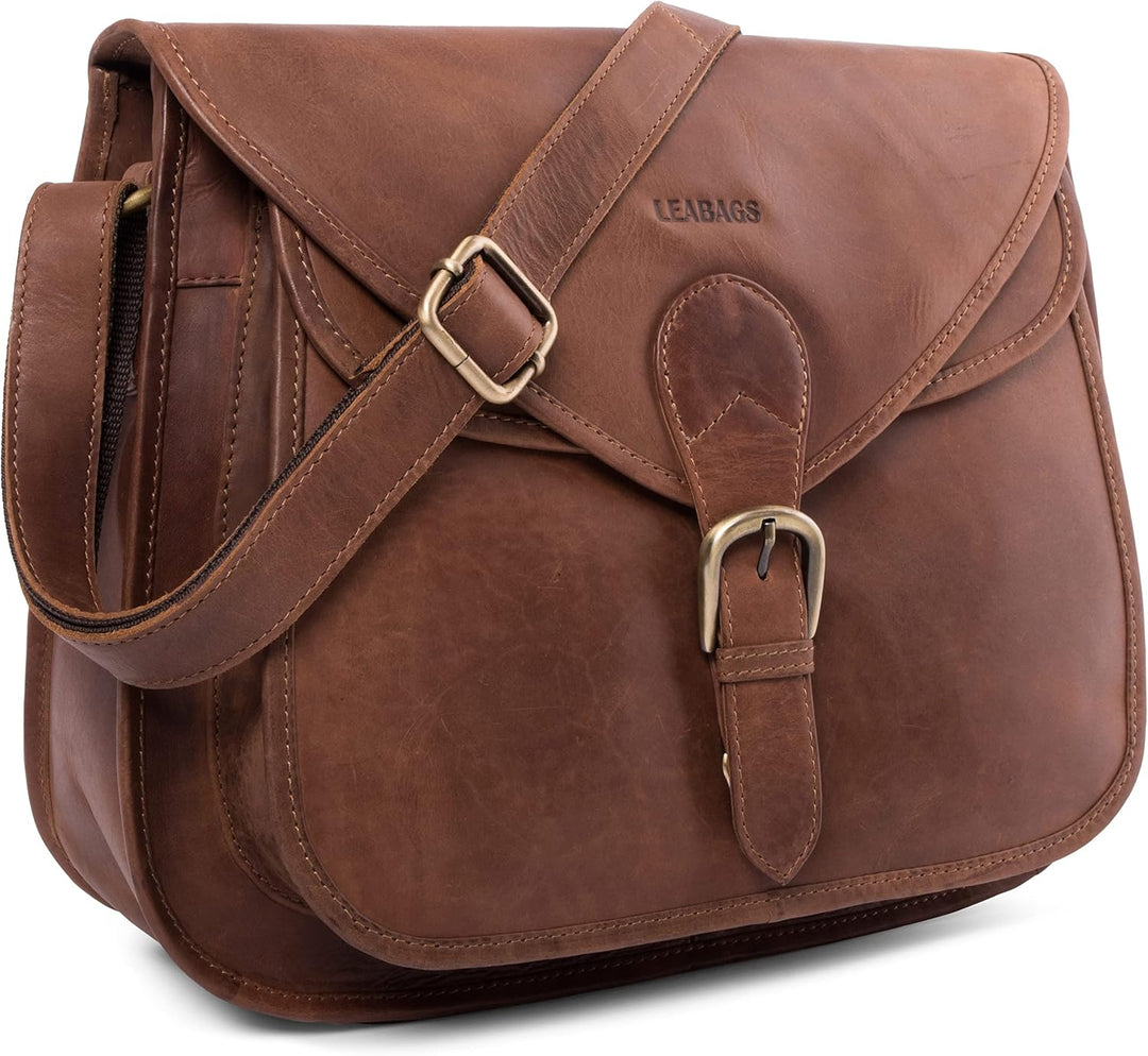 LEABAGS Leder Handtasche Damen I Premium Echtleder Umhängetasche I Damen Schultertasche I Damentasch
