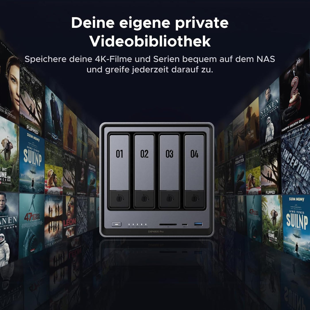 UGREEN NASync DXP4800 Pro 4-Bay Desktop NAS, Intel i3-1315U 6-Core CPU, 8GB DDR5 RAM bis zu 96GB, 12