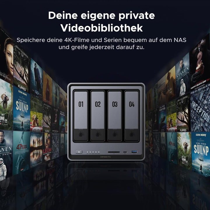 UGREEN NASync DXP4800 Pro 4-Bay Desktop NAS, Intel i3-1315U 6-Core CPU, 8GB DDR5 RAM bis zu 96GB, 12