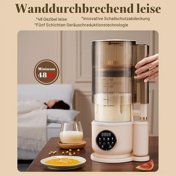 Irishom 1.5L Nussmilchbereiter, Hafermilchbereiter &amp; Sojamilchmaschine mit Schallschutzhaube, 12 Ede