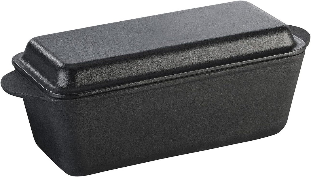 Rosenstein &amp; Söhne Brotbackform: 2er-Set Gusseisen-Kastenformen mit Deckel, 25 x 12 x 9 cm, 2er-Set