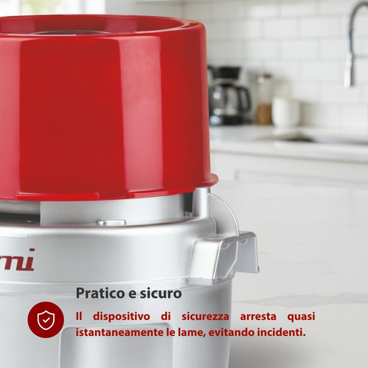 Girmi Tr20 Zerkleinerer mit Klingen aus Titan Rot/Silber