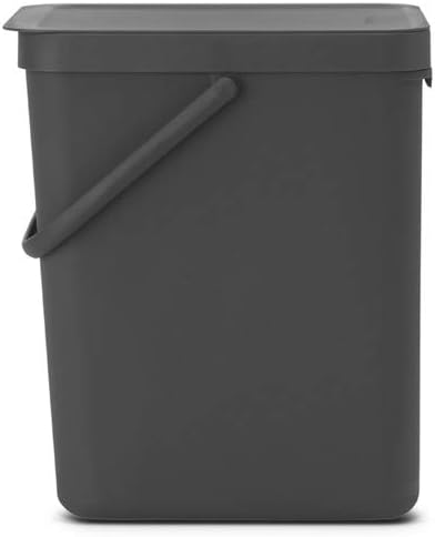 Brabantia Sort & Go Mülleimer, Kunststoff, Grau, 25 Liter Grey 25 Liter Mülleimer, Grey 25 Liter Mül