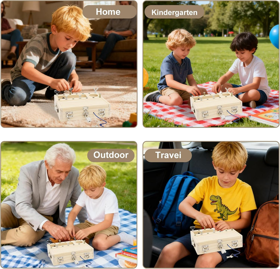 Montessori Spielzeug ab 3 4 5 Jahre, Motorikspielzeug Holzspielzeug Schraubendreher Busy Board mit S