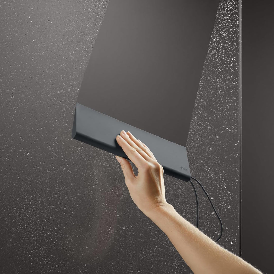 KEUCO Duschabzieher aus Silikon, mit Wandhalterung, Glaswischer zum Kleben, 26,4x8,2x1,7 cm, schlier