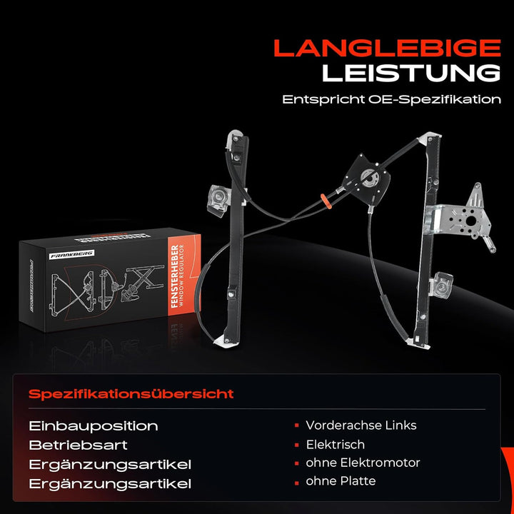 Frankberg Fensterheber Elektrisch Ohne Motor 2/3-Türig Vorne Links Kompatibel mit Lupo 6X1 6E1 Schrä