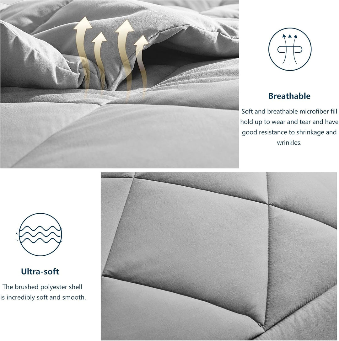 WAVVE Bettdecke 200x200 cm Ganzjahresdecke 4 Jahreszeiten, Steppdecke 300gsm Mikrofaser 200x200cm, S