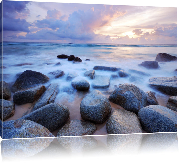 Romantisches Meer , Format: 100x70 auf Leinwand, XXL riesige Bilder fertig gerahmt mit Keilrahmen, K