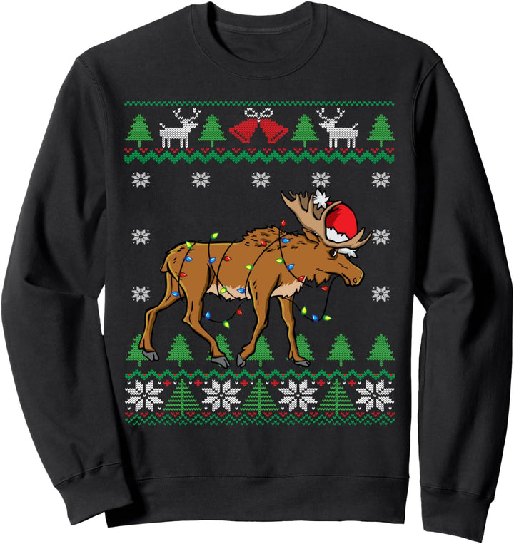 Elch-Weihnachtsmann Moose Santa Ugly Christmas Sweatshirt