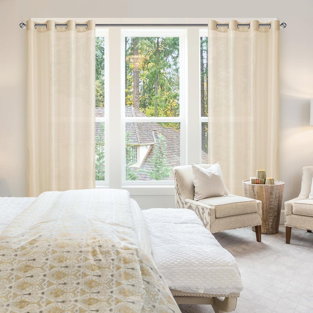 Hiasan 2er Set Sheer Voile gardinen vorhänge gardine Wohnzimmer mit ösen Curtains scheibengardinen V