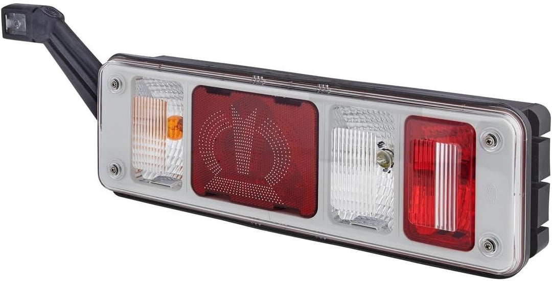HELLA - Heckleuchte "Krone" - Hybrid - 24V - Anbau/geschraubt - Lichtscheibenfarbe: glasklar - Steck
