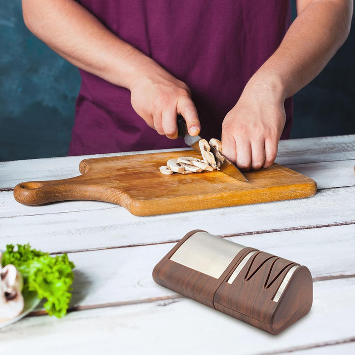 FISHTEC Elektrische Messerschleifmaschine - Schärfen + Polieren in 2 Etappen - Metall oder Keramik -