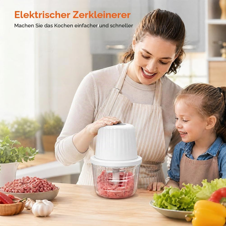 Elektrischer Küchenzerkleinerer, 400 ml Zwiebel Zerkleinerer, Mit USB-Aufladung, Gemüsezerkleinerer,